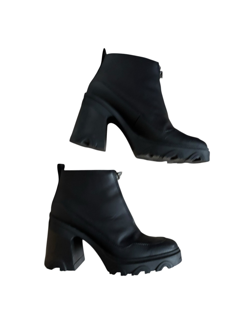 Sorel Black Platform Lug Heel Ankle Boots